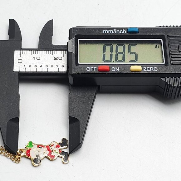 Vintage Walt Disney Enamel Mickey Mouse Santa Claus Pendant Necklace - Picture 4 of 5